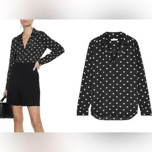 Equipment Femme Adalyn Heart Print Shirt Blouse True Black